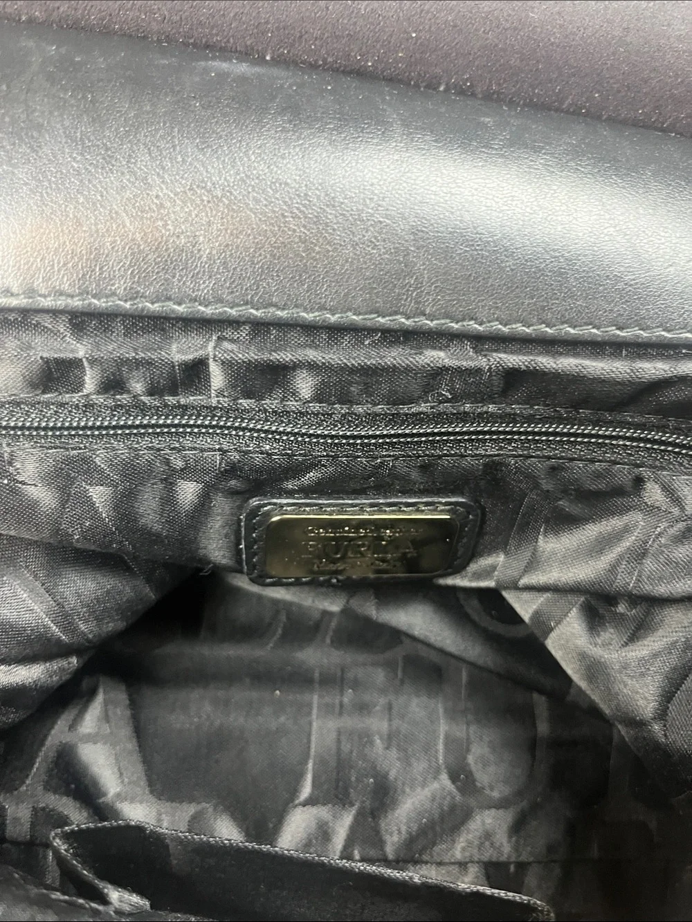 Furla Cortina Shoulder/Tote Bag in Burgandy and black